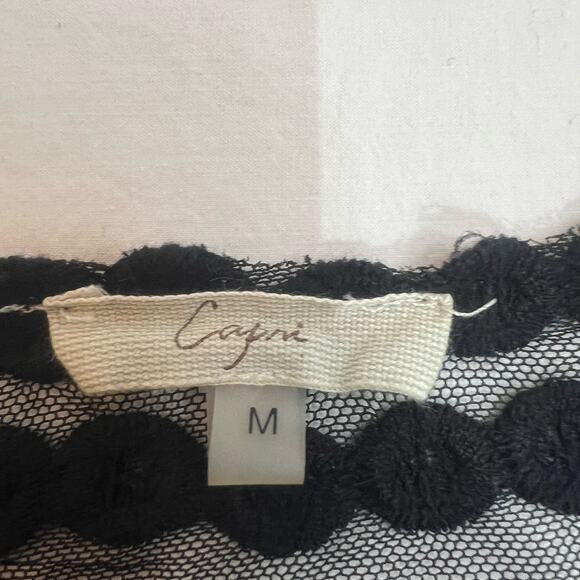 CAPRI Embroidered Mesh Lace Top Medium‎ Blouse Witchy WhimsyGoth Wednesday Adams - Picture 5 of 6